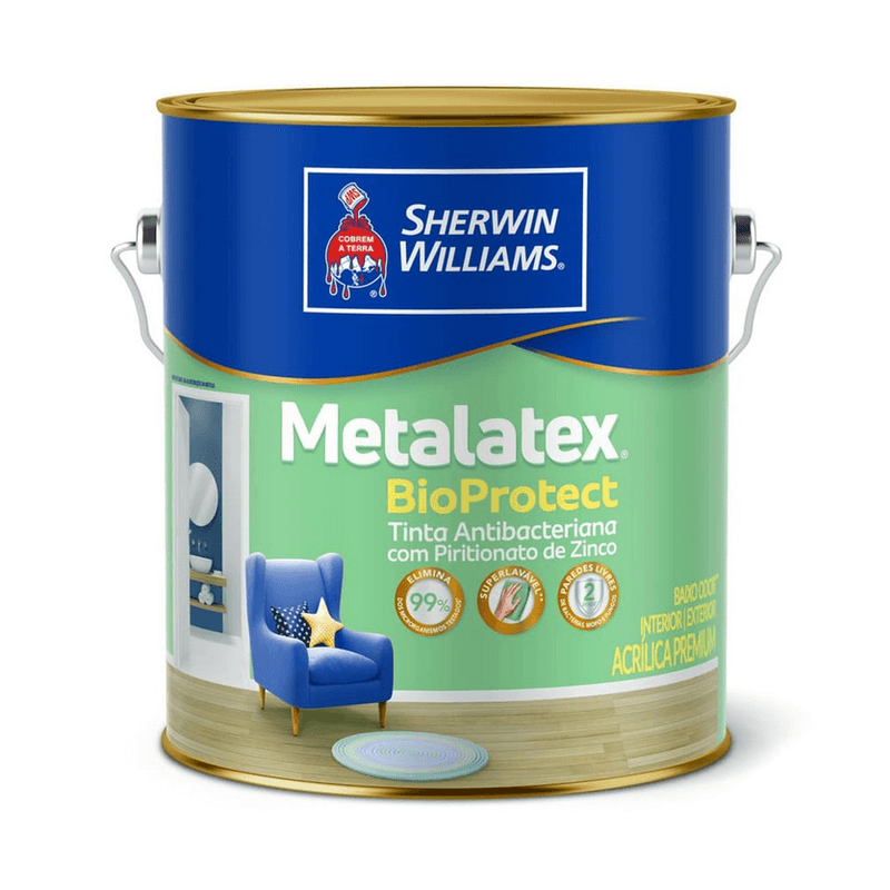 Tinta Premium Acrílica Semi Acetinado Bioprotect Branco 3,2L- SHERWIN WILLIAMS